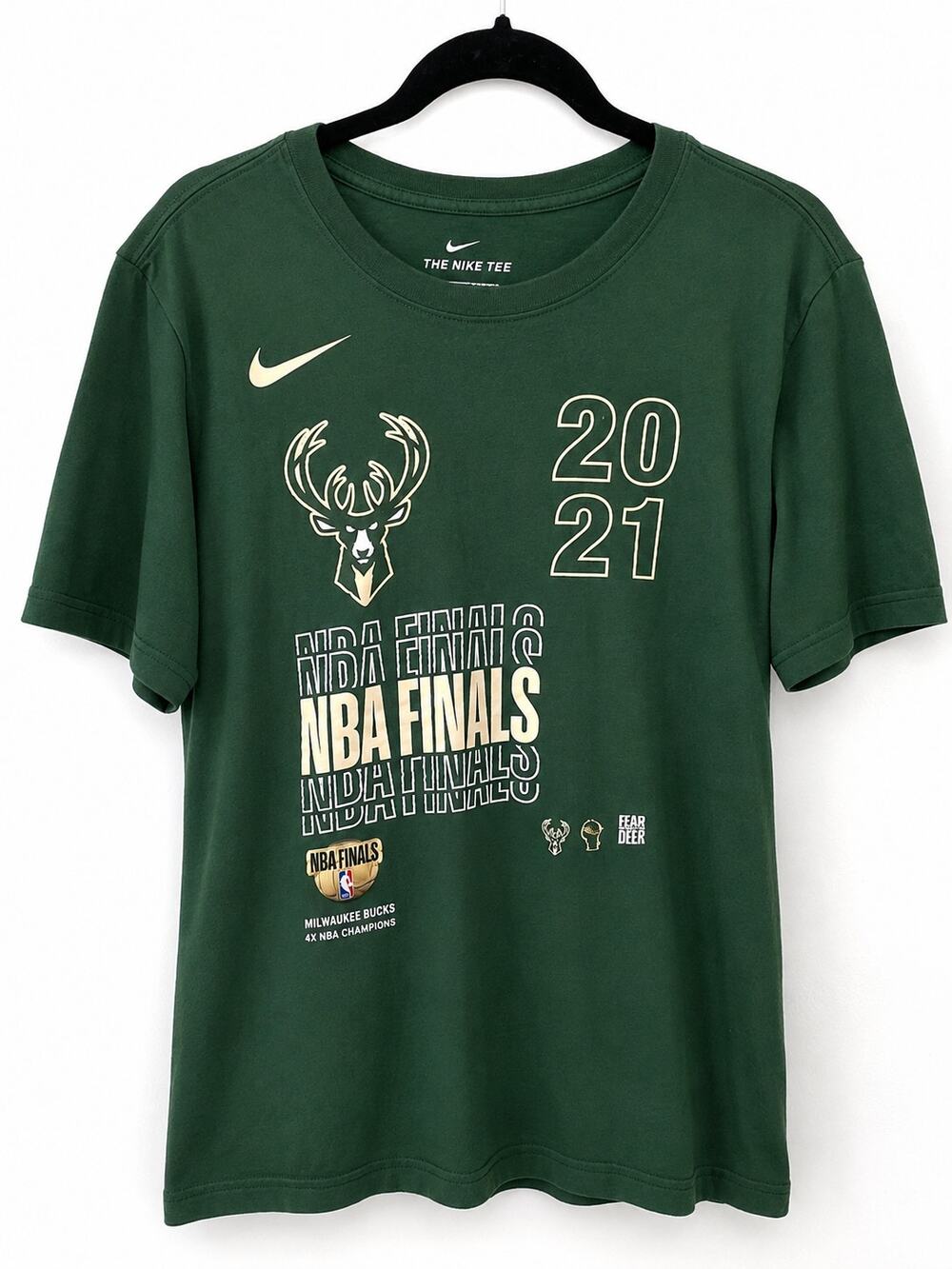 Nike Milwaukee Bucks 2021 NBA Finals T-Shirt Green Men's Small